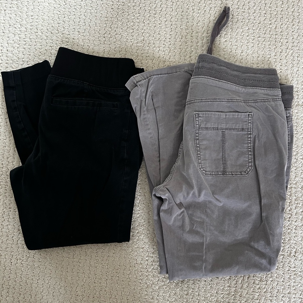Pair of Maternity Capris, Charcoal and Black